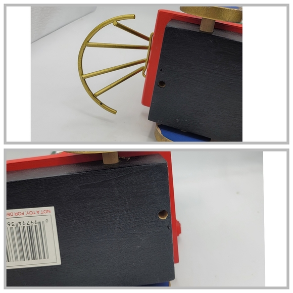 Rustic Wooden Christmas Train Snowman Locomotive Folk Art Holiday Decor 1990s - Picture 12 of 16